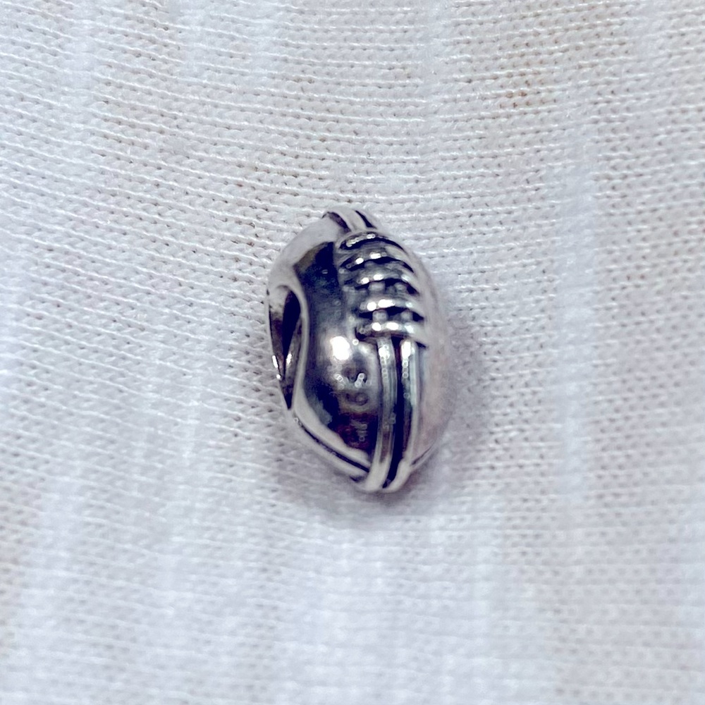 Pandora sterling silver football charm, retired